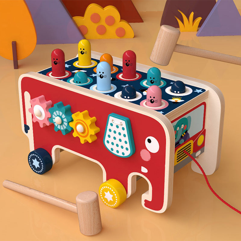 Banc à Frapper en Bois Montessori pour Enfants – Jeu Éducatif Musical avec Animaux