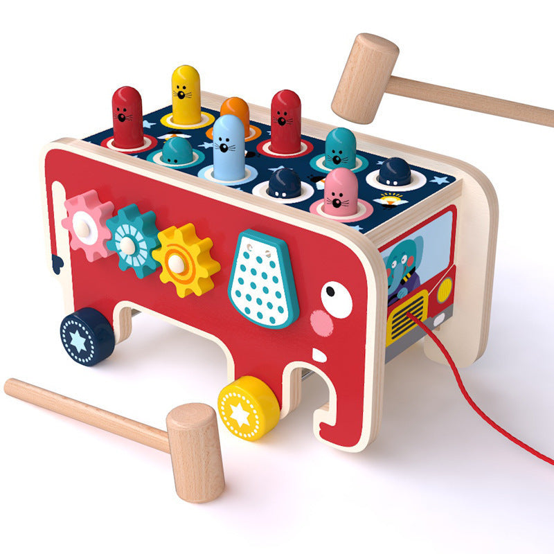 Banc à Frapper en Bois Montessori pour Enfants – Jeu Éducatif Musical avec Animaux