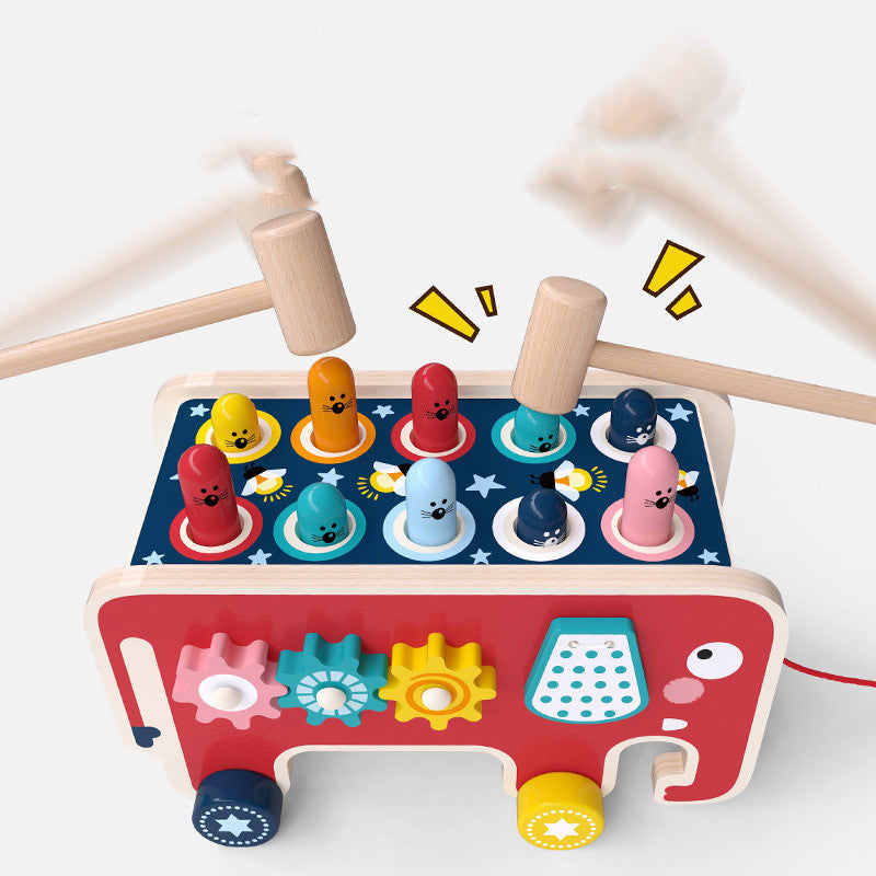 Banc à Frapper en Bois Montessori pour Enfants – Jeu Éducatif Musical avec Animaux